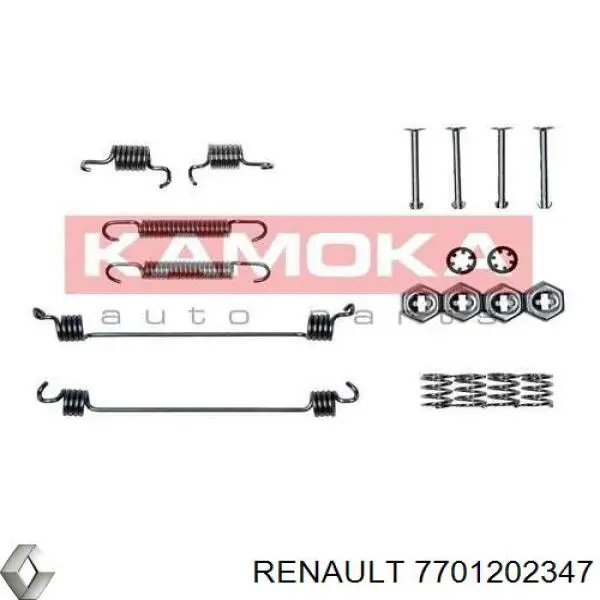 Монтажний комплект задніх барабанних колодок Renault (RVI) 7701202347 ціна, від 5.91 USD