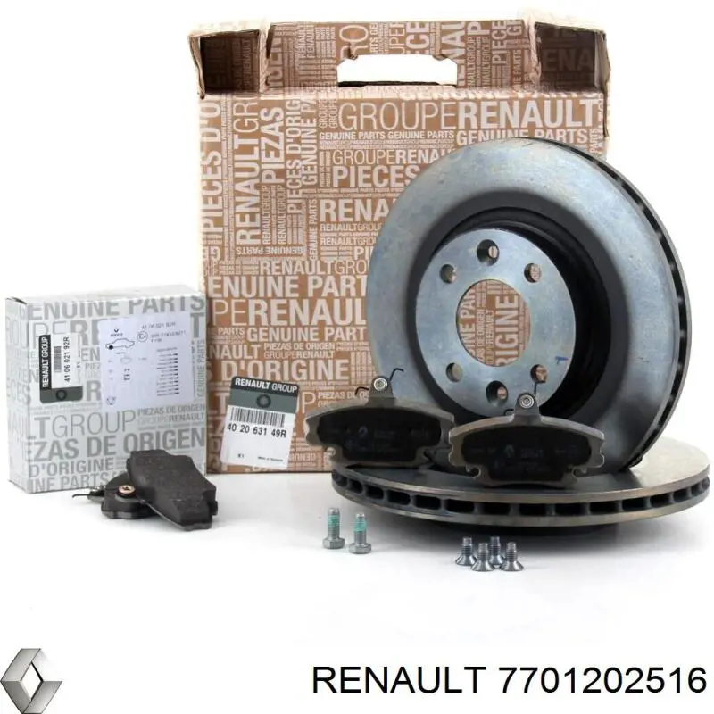 Колодки гальмівні передні, дискові 7701202516 Renault (RVI)