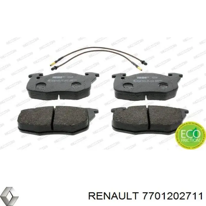 Колодки гальмівні передні, дискові 7701202711 Renault (RVI)