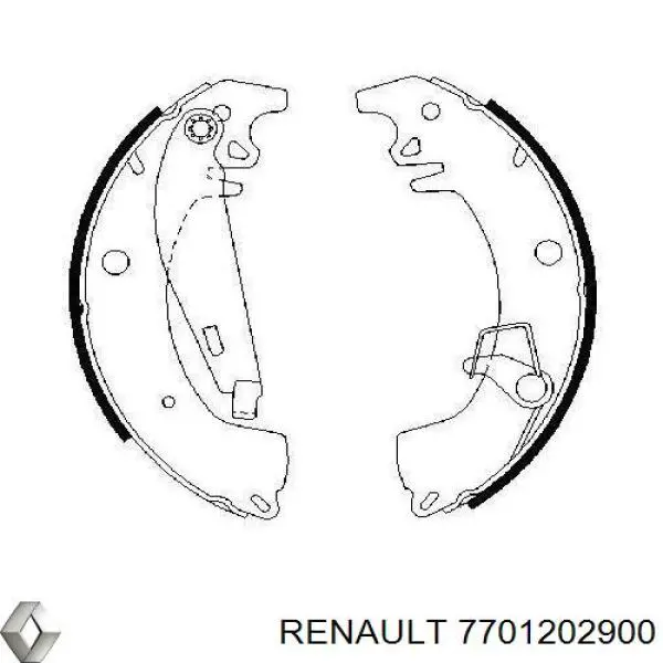 Колодки гальмові задні, барабанні 7701202900 Renault (RVI)