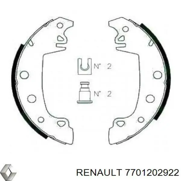 Колодки гальмові задні, барабанні 7701202922 Renault (RVI)