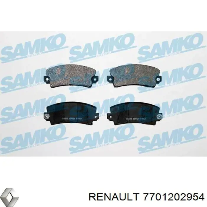 Колодки гальмівні передні, дискові 7701202954 Renault (RVI)