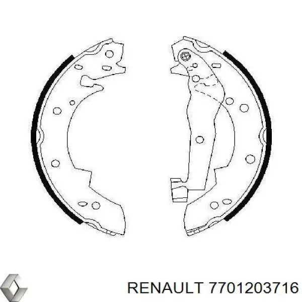 Колодки гальмові задні, барабанні 7701203716 Renault (RVI)