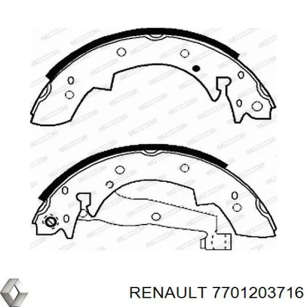 Колодки гальмові задні, барабанні Renault (RVI) 7701203716 ціна, від 18.70 USD