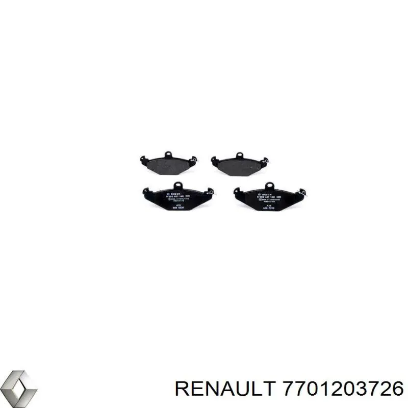 7701203726 Renault (RVI) Колодки гальмівні задні, дискові