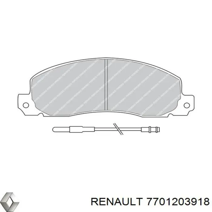 Колодки гальмівні передні, дискові 7701203918 Renault (RVI)