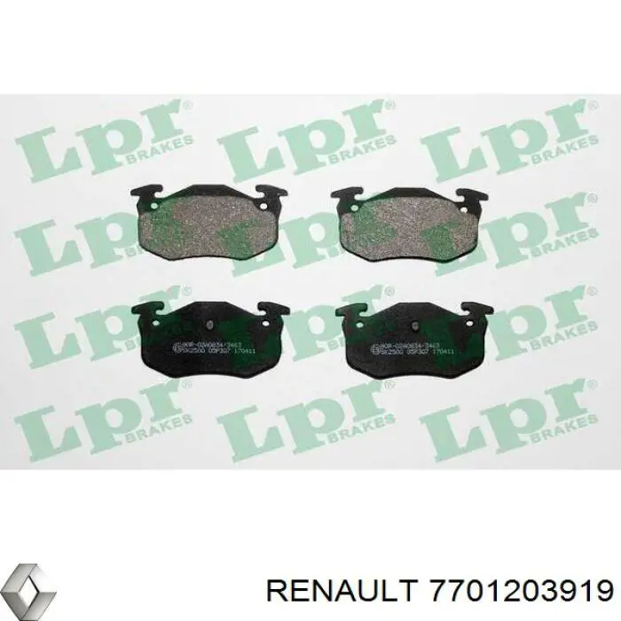 Задні гальмівні колодки Renault (RVI) 7701203919 ціна, від 16.62 USD