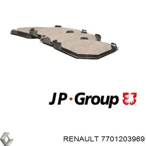 Задні гальмівні колодки 7701203969 Renault (RVI)