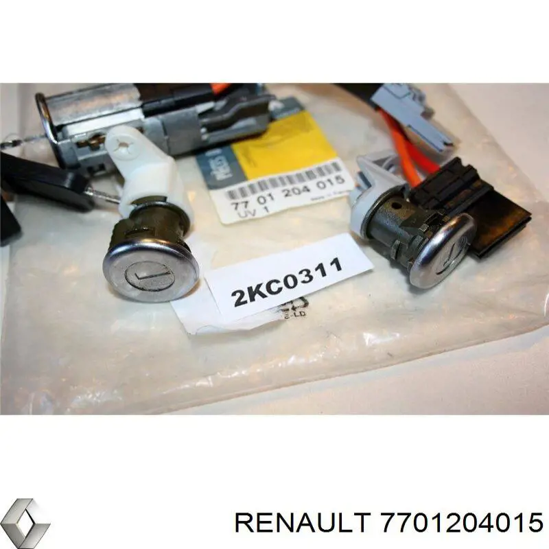 7701204015 Renault (RVI) замок дверей і запалювання з ключами, комплект
