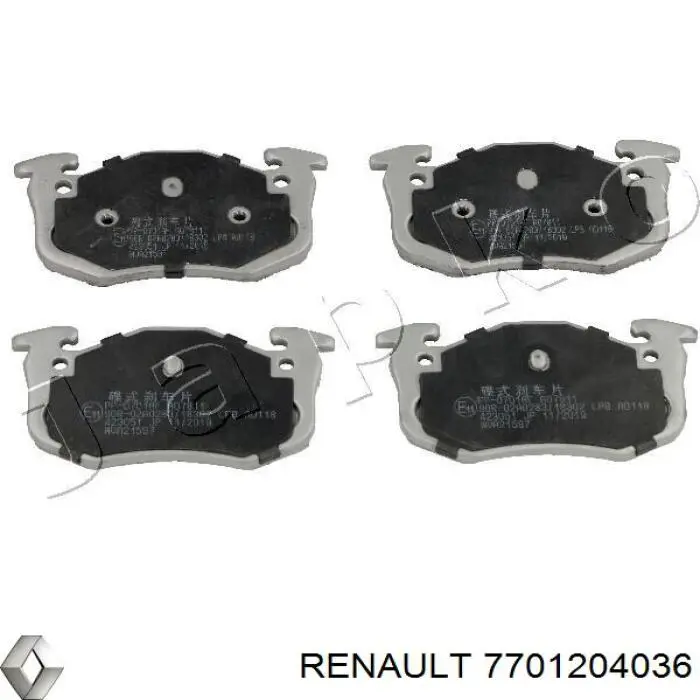 Задні гальмівні колодки Renault (RVI) 7701204036 ціна, від 16.62 USD