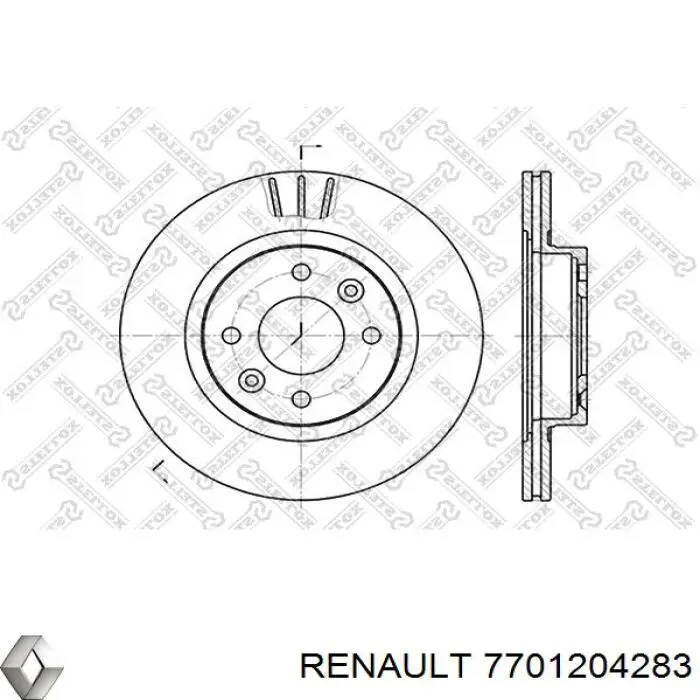 Диск переднього гальма Renault (RVI) 7701204283 ціна, від 33.21 USD