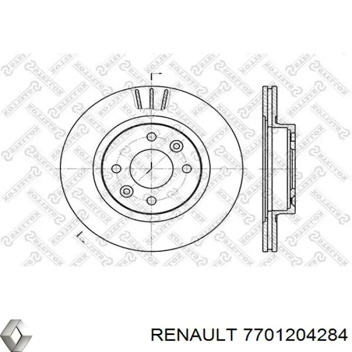 Диск гальмівний передній 7701204284 Renault (RVI)