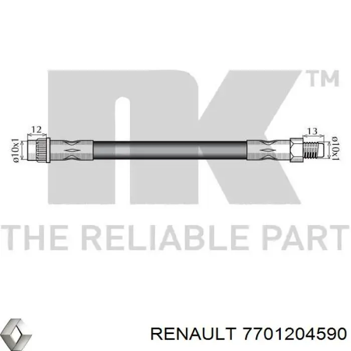 7701204590 Renault (RVI) шланг гальмівний передній