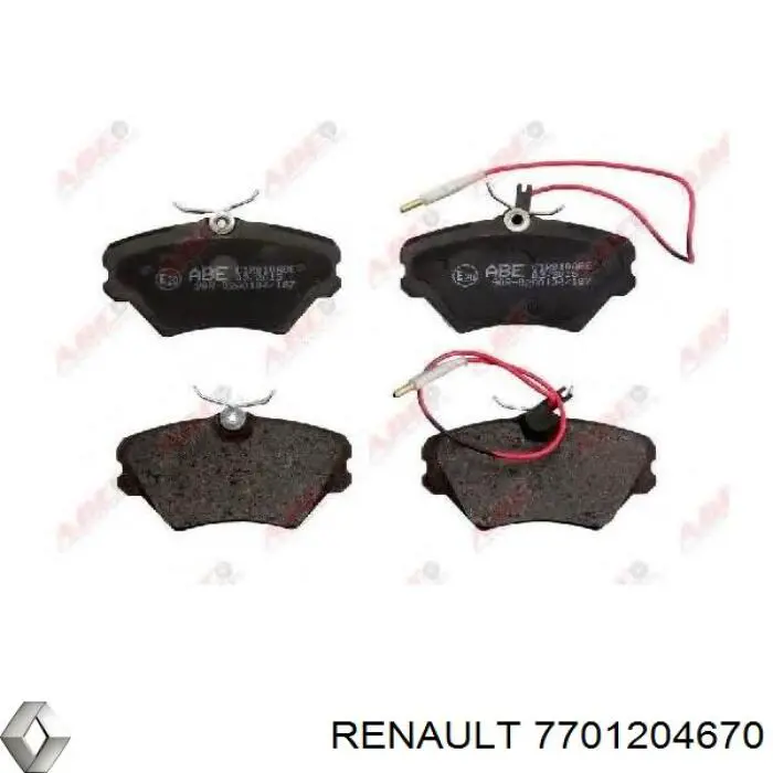Передні тормозні колодки 7701204670 Renault (RVI)
