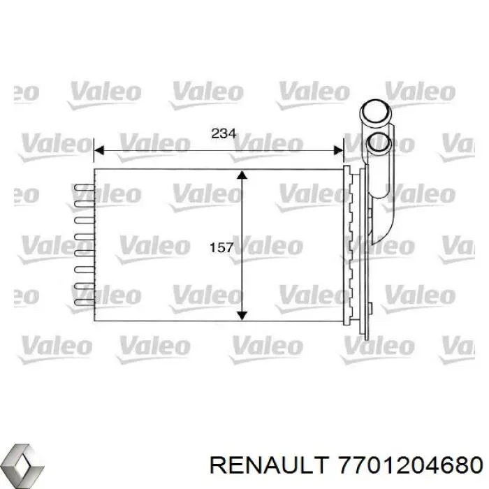 7701204680 Renault (RVI) Радіатор опалювача салону