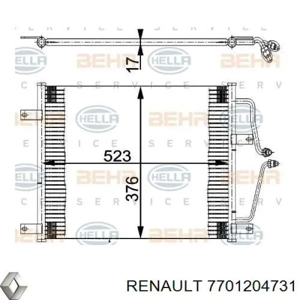 7701204731 Renault (RVI) радіатор кондиціонера