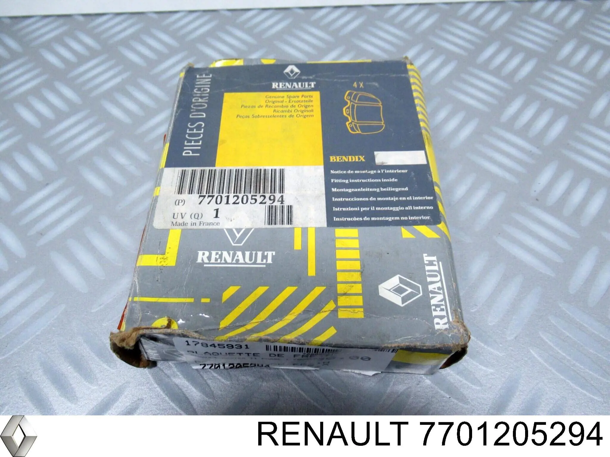 Колодки гальмівні передні, дискові 7701205294 Renault (RVI)