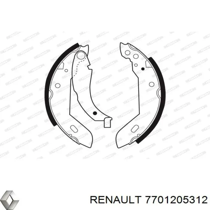 Колодки гальмові задні, барабанні 7701205312 Renault (RVI)