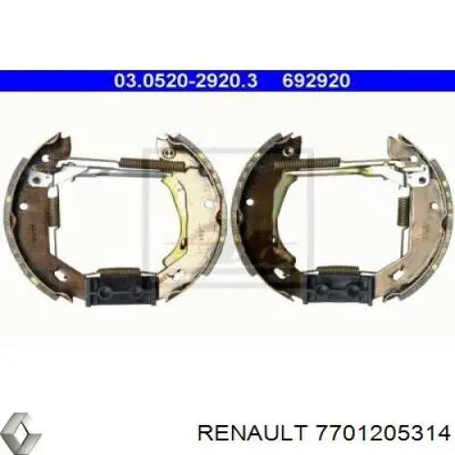 Купити 8671003659 Renault (RVI) Колодки гальмівні задні барабанні, в зборі з циліндруми, комплект