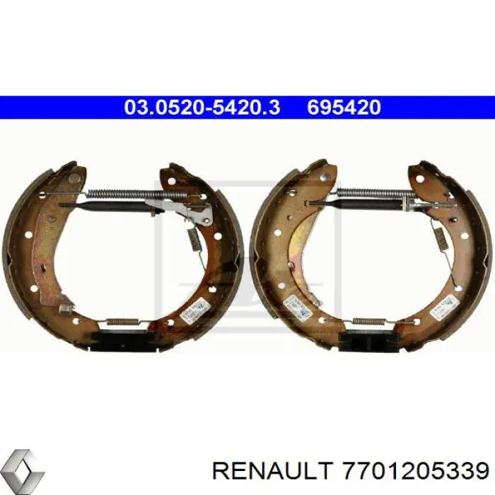 Колодки гальмові задні, барабанні Renault (RVI) 7701205339 ціна, від 20.31 USD