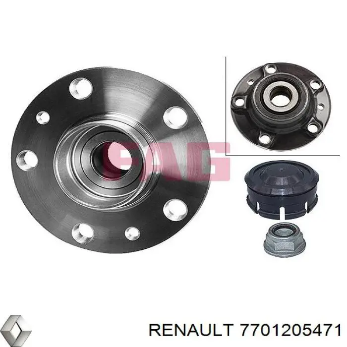 Маточини задніх коліс Renault (RVI) 7701205471 ціна, від 84.86 USD
