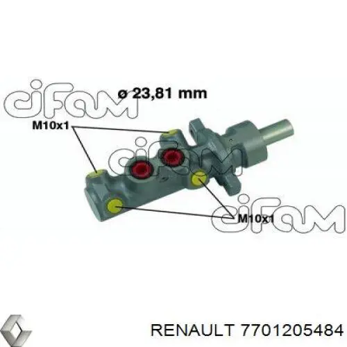 Циліндр головний гальма (Гідротормоз) Renault (RVI) 7701205484 ціна, від 54.59 USD