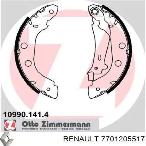 Гальма робочі задні ножні і гальмівні барабани Renault (RVI) 7701205517