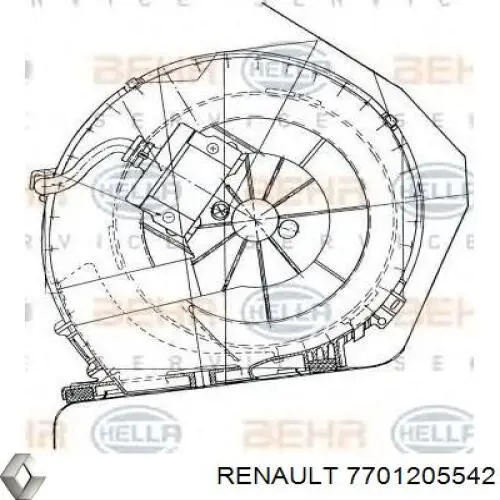 7701205542 Renault (RVI) Електромотор пічки