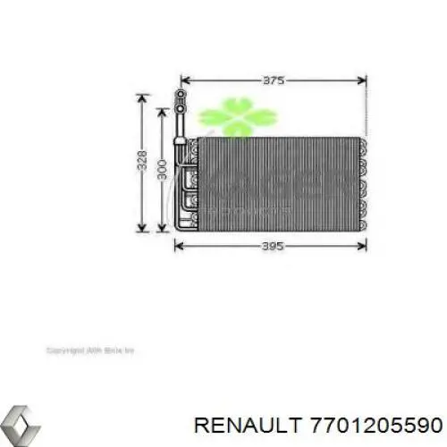 Випаровувач кондиціонера Renault (RVI) 7701205590 ціна, від 81.04 USD