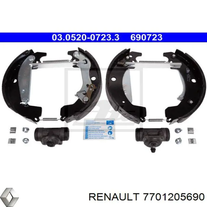 Колодки гальмові задні, барабанні 7701205690 Renault (RVI)