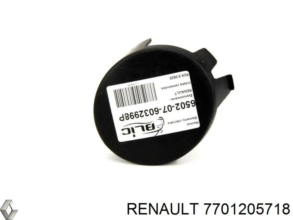 Заглушка/ решітка протитуманних фар бампера переднього 7701205718 Renault (RVI)