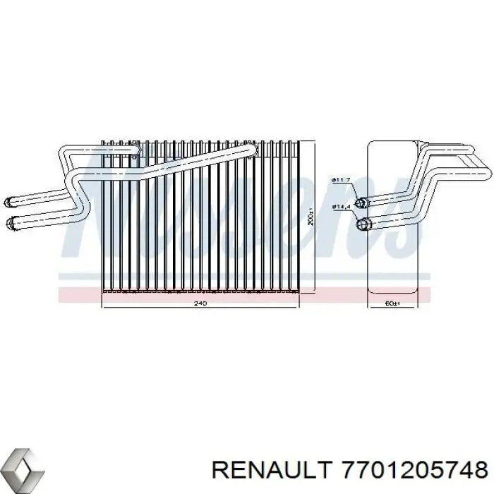 Випаровувач кондиціонера Renault (RVI) 7701205748 ціна, від 70.10 USD