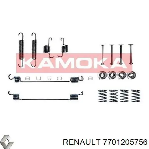 Монтажний комплект задніх барабанних колодок Renault (RVI) 7701205756 ціна, від 7.32 USD
