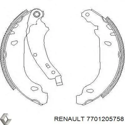 Колодки гальмові задні, барабанні Renault (RVI) 7701205758 ціна, від 16.04 USD