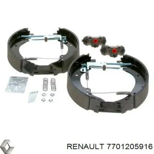 8671013593 Renault (RVI) колодки гальмівні задні барабанні, в зборі з циліндруми, комплект