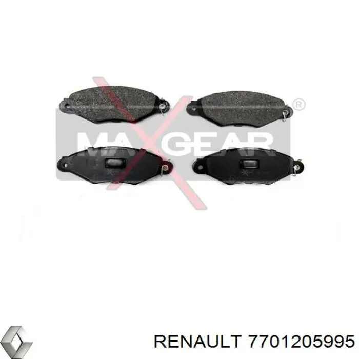 Колодки гальмівні передні, дискові 7701205995 Renault (RVI)