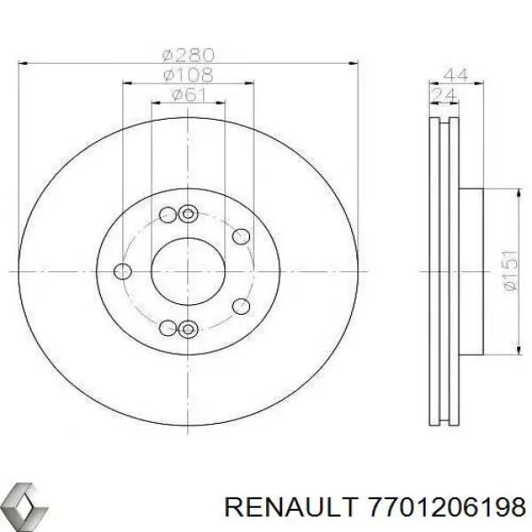 Купити 7701206198 Renault (RVI) Ротор гальмівний