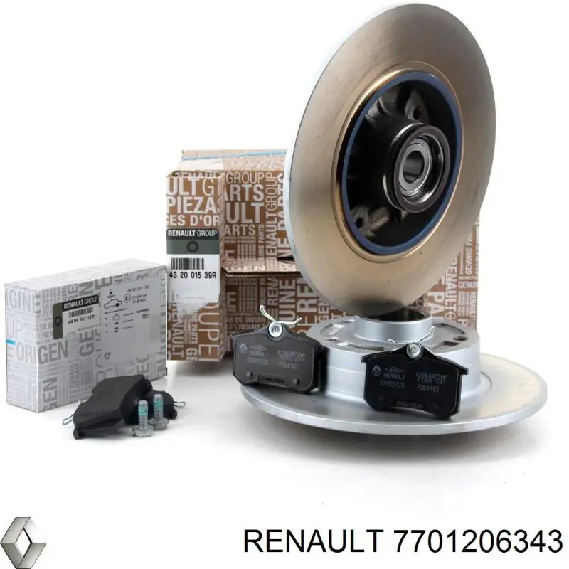 Колодки гальмові задні, дискові 7701206343 Renault (RVI)