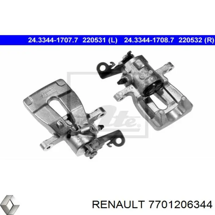 7701206344 Renault (RVI) супорт гальмівний задній лівий