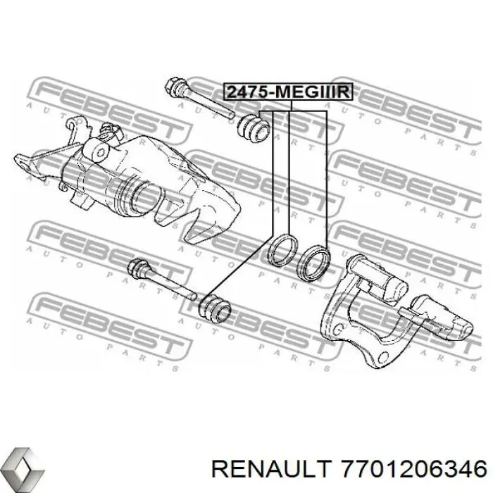 7701206346 Renault (RVI) ремкомплект супорту гальмівного заднього