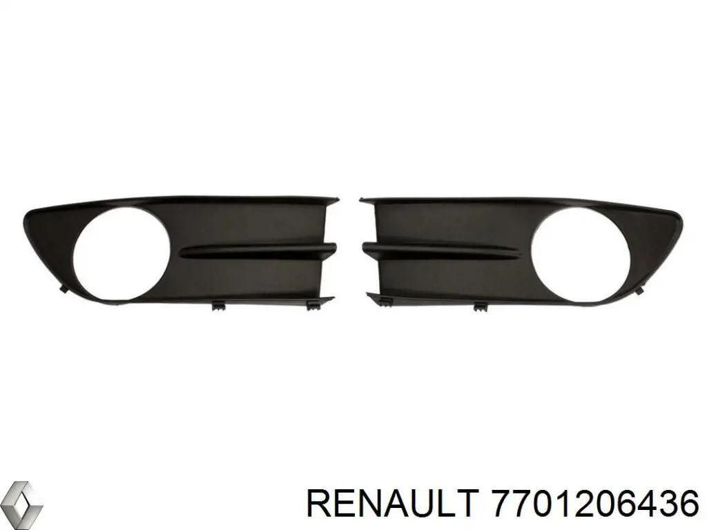 7701206436 Renault (RVI) заглушка/ решітка протитуманних фар бампера переднього