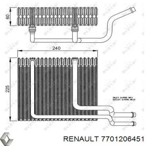 Випаровувач кондиціонера Renault (RVI) 7701206451 ціна, від 105.22 USD