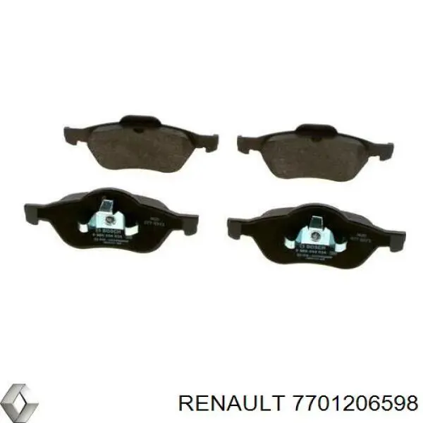 Колодки гальмівні передні, дискові 7701206598 Renault (RVI)