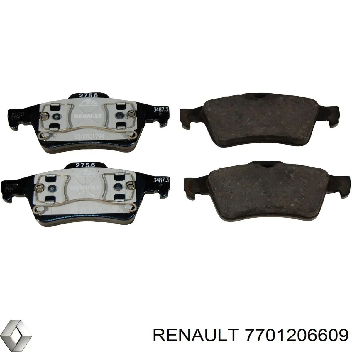 7701206609 Renault (RVI) колодки гальмові задні, дискові