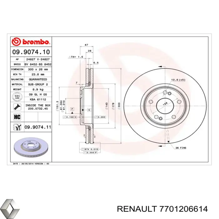 Купити 7701206614 Renault (RVI) Ротор гальмівний
