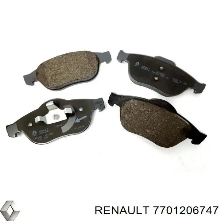 Колодки гальмівні передні, дискові 7701206747 Renault (RVI)