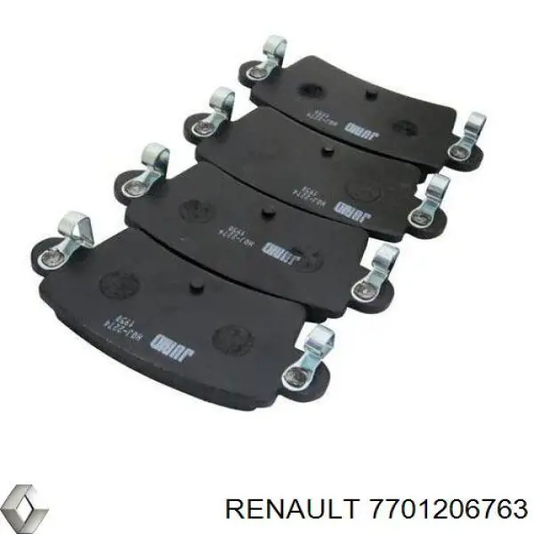 Колодки гальмові задні, дискові 7701206763 Renault (RVI)