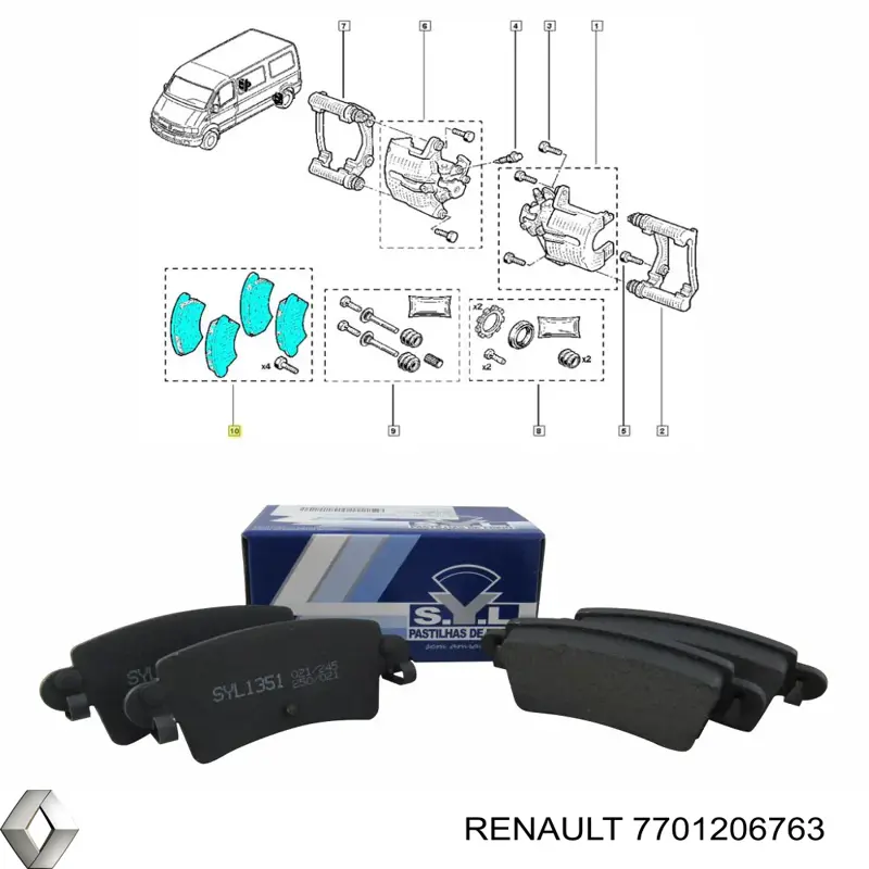 Задні дискові колодки Renault (RVI) 7701206763