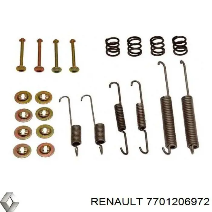 Монтажний комплект задніх барабанних колодок 7701206972 Renault (RVI)