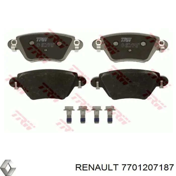 Задні гальмівні колодки Renault (RVI) 7701207187 ціна, від 25.28 USD